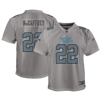 youth nike christian mccaffrey gray carolina panthers atmos